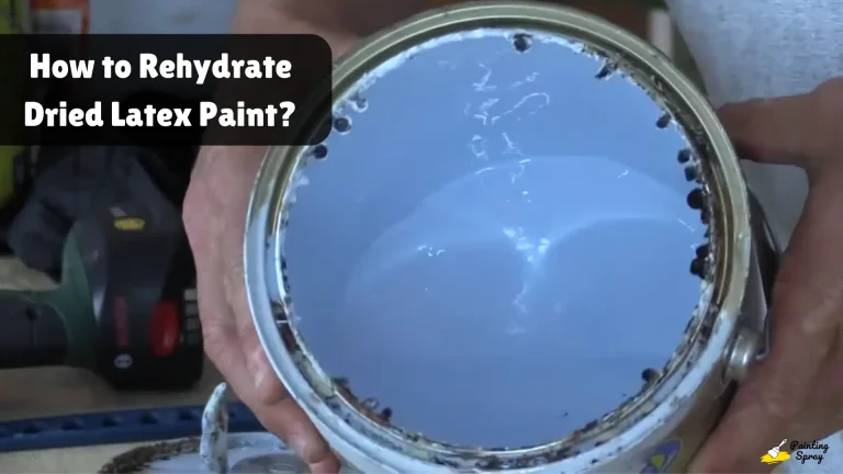 dried latex paint in paint bucket