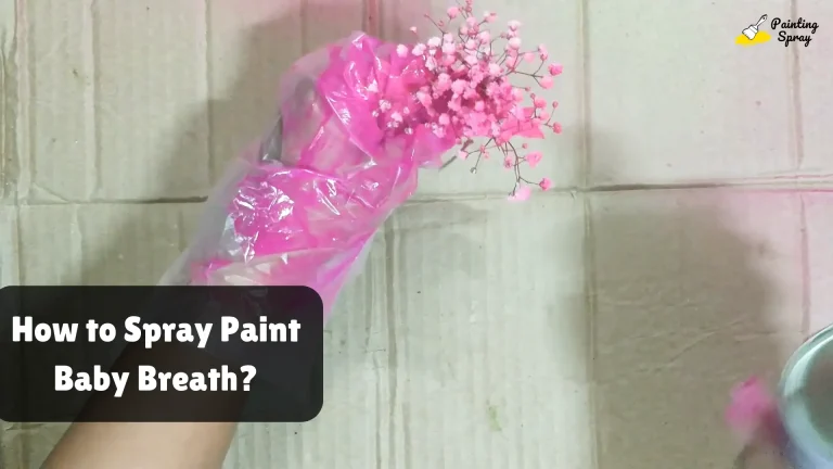 spray painting baby breath in pink color