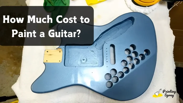 blue colored painted guitar