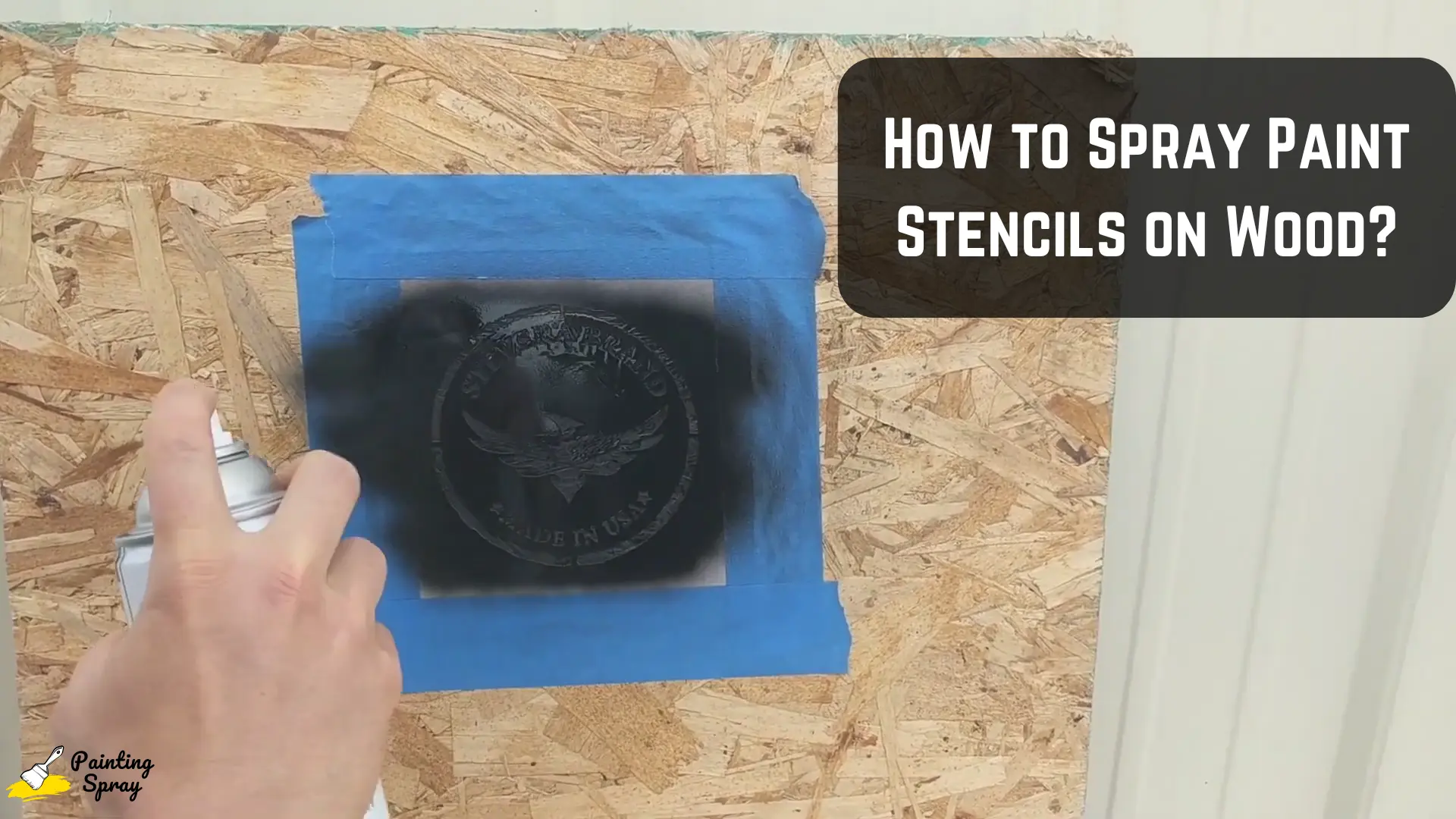 How to Spray Paint Stencils on Wood: A Step-by-Step Guide for Perfect Results 1 spray painting stencils on wood surface in black color