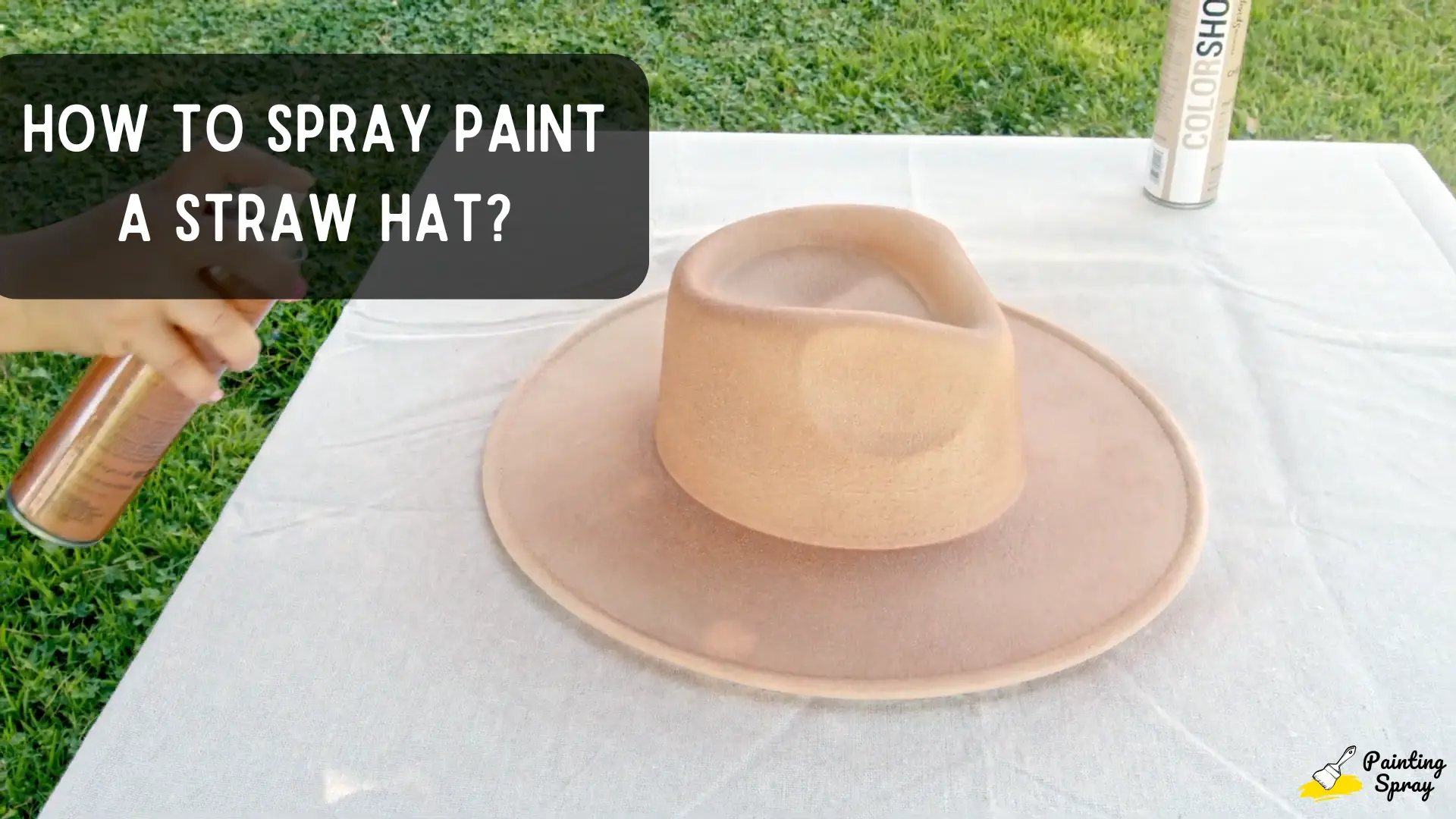 How to Spray Paint a Straw Hat for a Stylish Makeover? 1 spray painting straw hat in brown color
